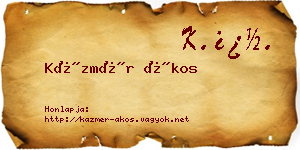 Kázmér Ákos névjegykártya
